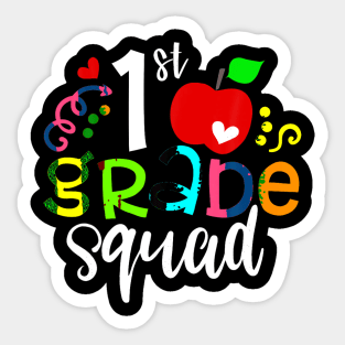 1St First Grade Squad Back O School Eacher  Shirt S Sticker